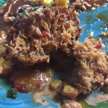 Castaways - Inside of the crab fritter. All crab - Cajun/Creole Near Me - Cannon Beach, Oregon Castaways - Inside of the crab fritter. All crab - Cajun/Creole Near Me - Cannon Beach, Oregon