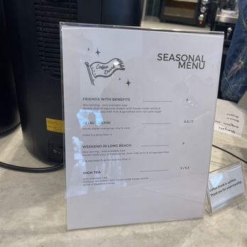 CoffeeDrunk - seasonal menu 04/2024 - Coffee & Tea Near Me - Long Beach, California CoffeeDrunk - seasonal menu 04/2024 - Coffee & Tea Near Me - Long Beach, California