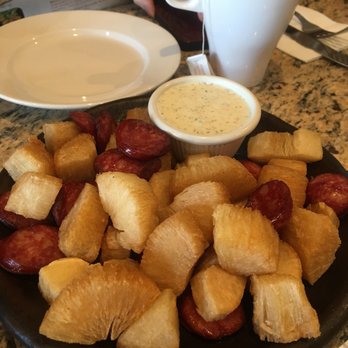Muqueca Restaurant - 3/18/18: Fried Yucca With Portuguese Sausage - Latin American Near Me - Cambridge, Massachusetts Muqueca Restaurant - 3/18/18: Fried Yucca With Portuguese Sausage - Latin American Near Me - Cambridge, Massachusetts
