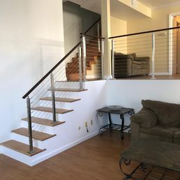 Premium Stainless Steel Cable Rail with wooden top rail. We love it! Premium Stainless Steel Cable Rail with wooden top rail. We love it!