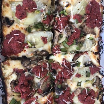 Backlot Taphouse - Veggie pizza to go but sub green peppers for the roasted peppers - Beer Bar Near Me - Omaha, Nebraska