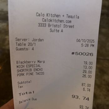 Caló Kitchen + Tequila - Damage for 2 - Cocktail Bars Near Me - Costa Mesa, California