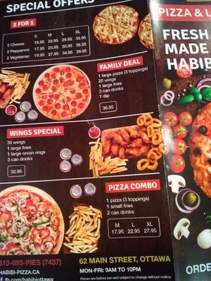 Menu photo 2 Habibi Pizza & Pies Ottawa, ON Menu photo 2 Habibi Pizza & Pies Ottawa, ON