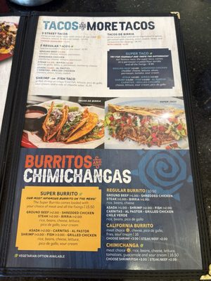 Menu photo 1 Super Taco Mexican Restaurants Sacramento, CA