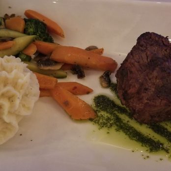 Mare Blu Ristorante - Steak dinner, pesto drizzle. Served with mashed potatoes and veggies. - Italian Near Me - Sonora, SON Mare Blu Ristorante - Steak dinner, pesto drizzle. Served with mashed potatoes and veggies. - Italian Near Me - Sonora, SON