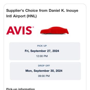 Avis Rent A Car - Estimate $168.85 for the "managers special" booked through Priceline. - Car Rental Near Me - Honolulu, Hawaii Avis Rent A Car - Estimate $168.85 for the "managers special" booked through Priceline. - Car Rental Near Me - Honolulu, Hawaii