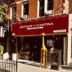 Arthur Cantina at sunsent, look for the giraffe!