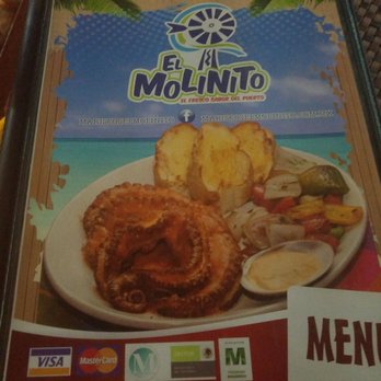 Mariscos El Molinito - Menu front - Seafood Near Me - La Paz, BCS Mariscos El Molinito - Menu front - Seafood Near Me - La Paz, BCS