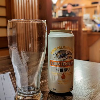 Gurume Sushi - a beer and a glass on a table - Sushi Bars Near Me - Toronto, Ontario
