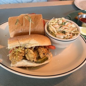 Magnolia Point - Half and half poboy and coke slaw - Seafood Near Me - Birmingham, Alabama Magnolia Point - Half and half poboy and coke slaw - Seafood Near Me - Birmingham, Alabama