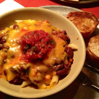Mitch's Tavern - Rodolfo's Feast: penne pasta topped with chili, cheddar cheese, and salsa. Dee-lish! - Pubs Near Me - Raleigh, North Carolina