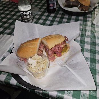 Capri Deli - Jones soda and Pastrami dip with bow-tie pasta salad - Delis Near Me - Covina, California
