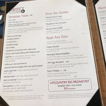 Auntie's Kitchen - Bfast menu - Hawaiian Near Me - Lahaina, Hawaii