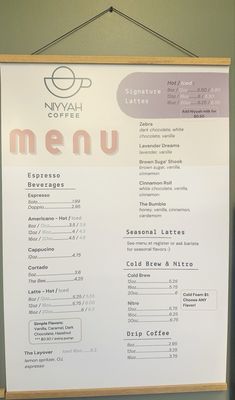 Menu photo 2 Niyyah Coffee Indianapolis, IN
