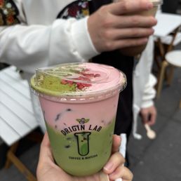 Strawberry Cream Matcha Latte