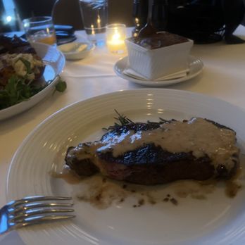 Top Cut Steakhouse - Ribeye medium well with au poivre sauce. - Steakhouses Near Me - Center Valley, Pennsylvania Top Cut Steakhouse - Ribeye medium well with au poivre sauce. - Steakhouses Near Me - Center Valley, Pennsylvania