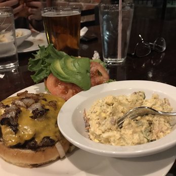 Final Draft Brewing Company - American burger and bacon potato salad - Breweries Near Me - Redding, California