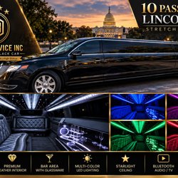 HSB Sedan Service - HSB Sedan Service offers 10-passenger Lincoln MKT limo rentals for weddings, proms and events in Washington DC, Virginia and Maryland.