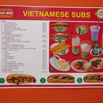 Bun Mee Vietnamese Subs - Menu menu in my tummy how many subs can I eat today? - Vietnamese Near Me - Calgary, Alberta