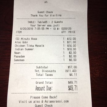 Rasoi - 20% discount via Yelp...food only - Indian Near Me - Burlingame, California