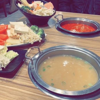 Centre Street Japanese Hotpot - Mine was the miso broth my partners was spicy - Hot Pot Near Me - Calgary, Alberta