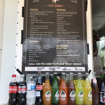 Tacos Gomez - menu - Food Trucks Near Me - Charlottesville, Virginia Tacos Gomez - menu - Food Trucks Near Me - Charlottesville, Virginia