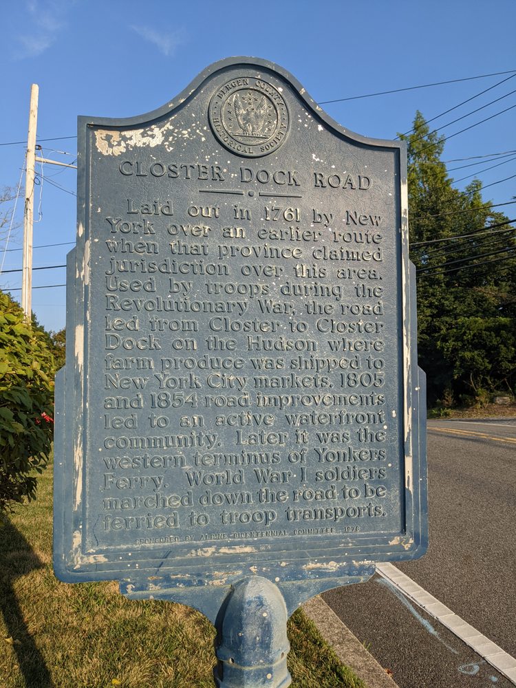 CLOSTER DOCK ROAD HISTORICAL MARKER 1007 Closter Dock Rd, Alpine, New