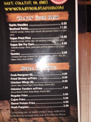 Menu photo 3 Crazy Boil State College, PA