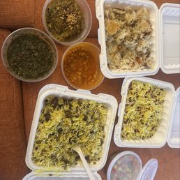 All Vegan/Vegetarian! Choice Of Two Special Rice: Adas Polo & Zereshk Polo. Tahdig with side of Ghormeh Sabzi and Gheymeh. All Vegan/Vegetarian! Choice Of Two Special Rice: Adas Polo & Zereshk Polo. Tahdig with side of Ghormeh Sabzi and Gheymeh.