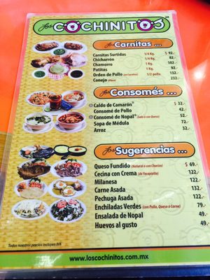 Menu photo 1 Los Cochinitos San Francisco Ocotlán, PUE