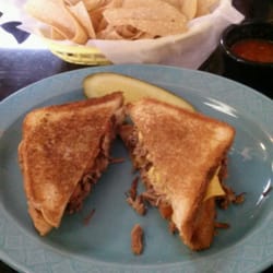 Yellow Rose Cafe - Beef Deluxe with tomato and cheese sandwitch comes with home fries