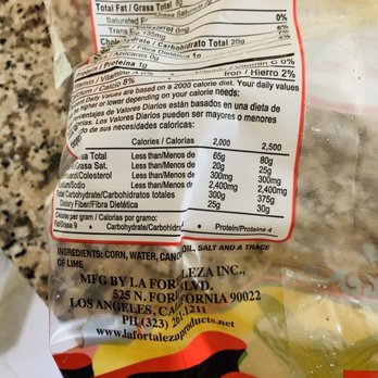 La Fortaleza - the ingredients of a bag of la fortaleza - Mexican Near Me - Los Angeles, California