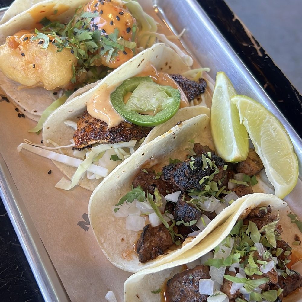 Bang Bang Shrimp Taco Baja Fish Taco Ribeye Steak Taco Bang Bang Shrimp Taco Baja Fish Taco Ribeye Steak Taco