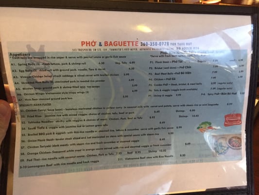 Menu photo 3 Pho & Baguette Tumwater, WA Menu photo 3 Pho & Baguette Tumwater, WA