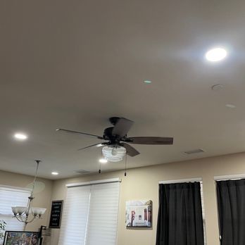 Aarya Builders - A shot of all 6 added recessed lights in our downstairs - General Contractors Near Me Aarya Builders - A shot of all 6 added recessed lights in our downstairs - General Contractors Near Me