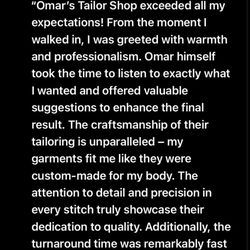 Omar Tailor Shop - Why I love Omar