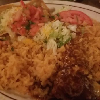 Avilas El Ranchito - Beef enchilada and beef crispy taco with all rice - Mexican Near Me - Costa Mesa, California