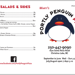 Portly Penguin Pizza - Menu 1