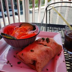 Estelita's - Chicken burrito with salad
