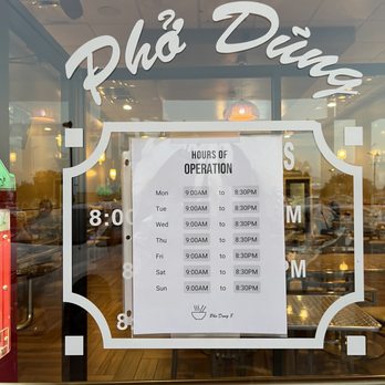 Pho Dung - Business Hours - Vietnamese Near Me - Houston, Texas