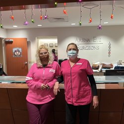 Arena Eye Surgeons - Dressed in pink for Breast Cancer Awareness Month.