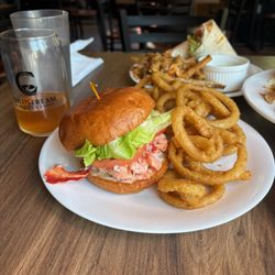 Coastal Restaurant & Pub - Lobster sandwich, packed like a meat patty