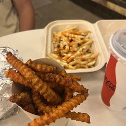 Sweet potato fries & Buffalo blue cheese fries