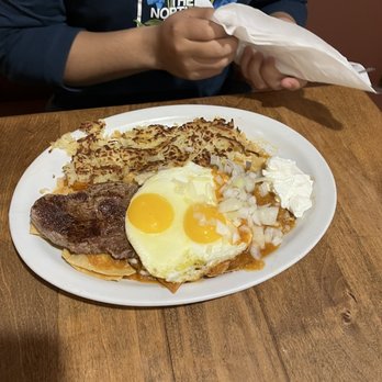 Joanna's Cafe - chilaquiles w steak and cheese eggs - Breakfast & Brunch Near Me - Riverside, California Joanna's Cafe - chilaquiles w steak and cheese eggs - Breakfast & Brunch Near Me - Riverside, California