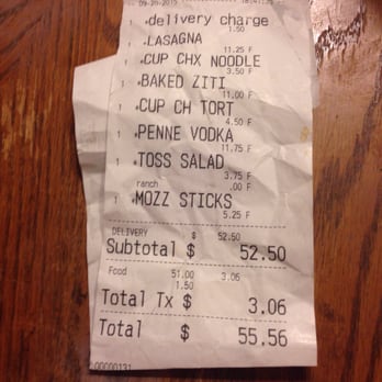 Villa Capri - My bill to show the price of what I got. - Pizza Near Me - Doylestown, Pennsylvania