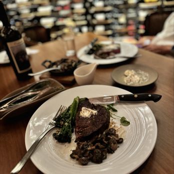 The Great Oak Steakhouse - Steak, truffle butter, mushroom side, and broccolini! Perfect dish. - Steakhouses Near Me - Temecula, California The Great Oak Steakhouse - Steak, truffle butter, mushroom side, and broccolini! Perfect dish. - Steakhouses Near Me - Temecula, California
