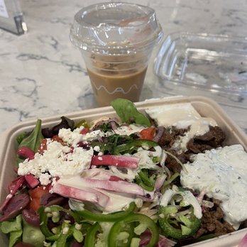 NAYA - Beef shawarma salad with everything - Mediterranean Near Me - New York, New York NAYA - Beef shawarma salad with everything - Mediterranean Near Me - New York, New York
