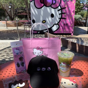 Hello Kitty Cafe - Hat, pin, cucumber mint lemonade. Batz maru rice Krispy, hello kitty macaroon. - Desserts Near Me - Las Vegas, Nevada Hello Kitty Cafe - Hat, pin, cucumber mint lemonade. Batz maru rice Krispy, hello kitty macaroon. - Desserts Near Me - Las Vegas, Nevada