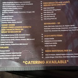 Blvd Bar B Q & Wings - Menu as of February 2025.