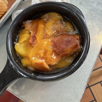 Cackle & Oink BBQ - A "small" Peach Cobbler - Barbeque Near Me - Sherman, Texas Cackle & Oink BBQ - A "small" Peach Cobbler - Barbeque Near Me - Sherman, Texas